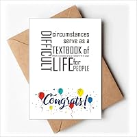 Quote Difficult Circumstances Is The Textbook Life Wedding Cards Congratulations Greeting Envelopes