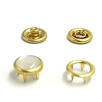 100sets/lot 4 Part Buttons 10mm 12mm Pearl Gold Prong Snap Button Round Button for DIY Handmade Clothes Crafts Accessories