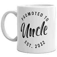 Crazy Dog T-Shirts Promoted To Uncle 2022 Mug Funny Family Baby Announcement Coffee Cup-11oz