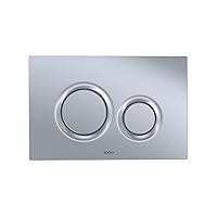 TOTO TYT930MS Dual Button Push Plate with Round Buttons for In Wall Tank Systems (DuoFit In-Wall Tanks) Matte Silver