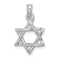 10k Gold White 3 d Religious Judaica Star of David High Polish Jewish Measures 18.4x11mm Wide Jewelry for Women