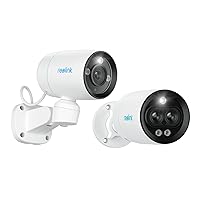 REOLINK 4K PoE Bullet Security Camera, 180 Degree Pan, Horizontal Auto Tracking, Color Night Vision RLC-81PA Bundle with Dual View PoE Camera, AI Detection, Color Night Vision, Two-Way Talk RLC-81MA
