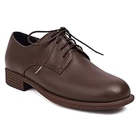 Women's Classic Lace Up Flat Oxford Shoes Round Toe Comfort Low Heel School Saddle Oxfords Dress Shoe