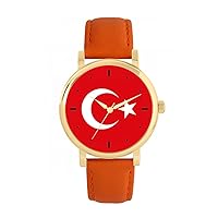 Turkey Flag Watch 38mm Case 3atm Water Resistant Custom Designed Quartz Movement Luxury Fashionable