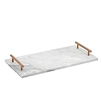 Juvale Marble Serving Tray with Gold Handles for Coffee Table, Kitchen (Rectangle, 15x7.5 in)