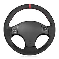 Hand-Stitched Black Suede Car Steering Wheel Cover, for Lexus is IS250 IS250C IS300 IS300C IS350 IS350C F Sport 2005