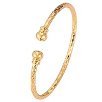 U7 Unisex Simple Cuff Bracelet 18K Real Gold Platinum Plated Fine Bracelets Fashion Jewelry Open Bangle Cuff Bracelets, Twisted or Heart Style