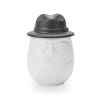 Floyd FL19-00202 Daruma Vessel Cup with Lid, Storage Container, Pottery, Dishwasher Safe, Microwave Safe, Approx. 8.5 fl oz (250 ml), Black, Made in Japan