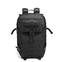 Mountaineering Backpack Camping Army Camouflage Bag Outdoor Tactical Backpack 45L Large 3P Backpack (Black)