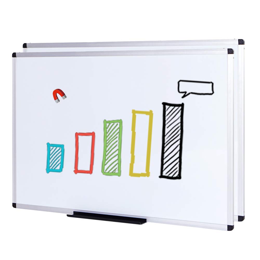 VIZ-PRO Magnetic Dry Erase Board, 36 X 24 Inches, Pack of 2, Silver Aluminium Frame