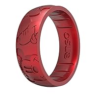 Enso Rings Etched Disney Collection - Classic Silicone Ring - 8mm Wide, 2.16 Thick - Mickey and Minnie