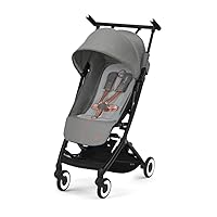CYBEX Libelle 2 Ultra Compact and Lightweight Baby Pockit Travel Stroller with UPF 50+ Sun Canopy for Babies and Toddlers - Carry-On Luggage Compliant - Compatible with CYBEX Car Seats, Lava Grey
