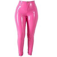Women Faux PU Leather Pants Hip Push Up High Waist Skinny Pencil Pants Winter Solid Color Sexy Pants Female