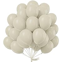 PartyWoo White Sand Balloons, 100 pcs 12 Inch Boho White Balloons, Sand White Balloons for Balloon Garland Balloon Arch as Party Decorations, Birthday Decorations, Baby Shower Decorations, White-F12