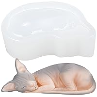 Sleeping Sphynx Cat Resin Silicone Mold for Epoxy Casting, Jewelry Making, Polymer Clay Craft Projects, Homemade Soap, Fondant Cake Decorating 3inch