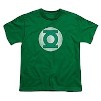 Green Lantern Kids Size Logo Distressed Kelly Green Youth T-Shirt