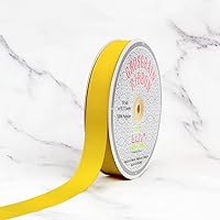 Creative Ideas 7/8-Inch Solid Grosgrain Ribbon, 50-Yard, Canary Yellow