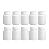 YiZYiF 10Pcs Empty Plastic Solid Powder Bottles Medicine Pill Vials Capsule Case Tablet Holder Storage Container for Chemical Sample White 50ml