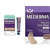 Mederma Scar Gel Treats Old and New Scars, 0.70oz and Silicone Scar Sheets Improves Scars Appearance, 4 Count