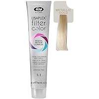 Lisaplex Filter Color Hair Color Cream, 100 ml./3.38 fl.oz. (Metallic Gold)