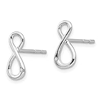 925 Sterling Silver Diamond infinity Symbol Earrings