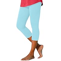Rvidbe Womens Capri Pants Plus Size Knee Length Yoga Cropped Leggings Summer Casual Running Workout Athletic Capris Pants