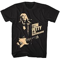 Tom Petty & The Heartbreakers at The Mic Adult Black Short Sleeve T Shirt Classic Rock Graphic Tees