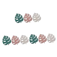 BESTOYARD 9 pcs Leaf Shape placemat Monstera Coasters for Drinks Fake Palm Leaf Placemats Silicone Faux Plants Dining Room Table Decor Desk Topper Wheat Straw Hawaii Desktop Banquet