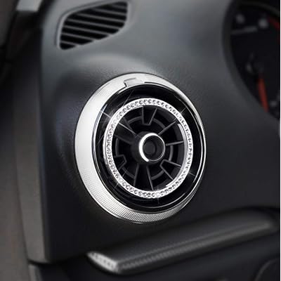 HAILWH Bling Accessories for Audi A3 S3 Q2 SQ2 2014-2019 Air Conditioner  Outlet Rhinestone Crystal Air Outlet Applique Ring (Air Outlet Decorative