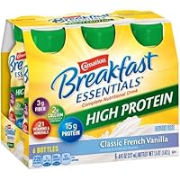 Carnation Breakfast Essentials High Protein Ready to Drink, Classic French Vanilla, 8 Fl Oz Bottle, 6 Pack