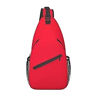 Red Stripe. Cross Chest Bag Diagonally Travel Backpack, Light Travel, Hiking Single Shoulder Bag