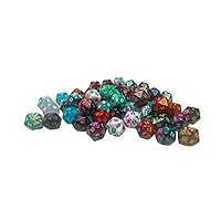 Assorted Mini Dice No 2 with Numbers D20 10mm (3/8in) Pack of 50 Chessex