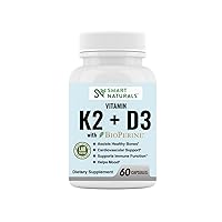 K2+D3 with Bioperine, A Dietary Supplement for Joint Comfort, Cardiovascular Support, Heart Health, and Immune Support - 60 Capsules
