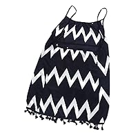 Striped Beach Dress Loose Party Casual Tassel Sundress Mini Dress For Women