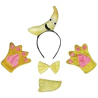 Petitebella Fruit Headband Bowtie Tail Glove 4pc Children Costume 1-8y (Banana, 1-4 Year)