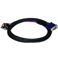 Monoprice Video Cable - 6 Feet - VGA to 3 RCA Component Adapter for Projectors, Gold plated connectors and pins