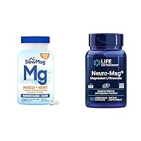 SlowMag Muscle + Heart Magnesium Chloride with Calcium Supplement to Support Muscle Relaxation & Life Extension Neuro-mag Magnesium L-threonate, Magnesium L-threonate, Brain Health, Memory