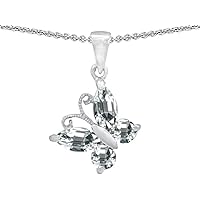 Sterling Silver Small Butterfly Pendant Necklace