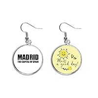 Madrid The Capital Of Spain Ear Drop Sun Flower Earring Jewelry Fashion
