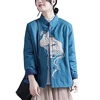 Chinese Style Coat Traditional Cotton Jacket Hanfu Women Suit Top Winter Warm Female Year Clothes