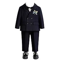 Boys' Stripe Suit Two Pieces Double Breasted Buttons Wedding Formal Tuxedos
