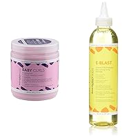 Aunt Jackie's Kids Baby Curls 15 oz & E-Blast Daily Oil 8 oz Bundle for Naturally Curly, Coily and Wavy Hair