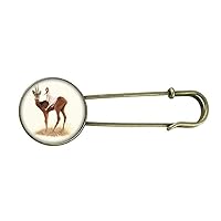Girl Deer Animal Art Deco Gift Fashion Retro Metal Brooch Pin Clip Jewelry