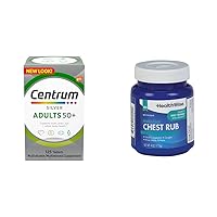 Centrum Silver Multivitamin 125 Ct and HealthWise Medicated Chest Rub, Cough Suppressant, Pain Relief - Bundle