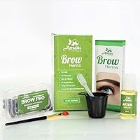 KIT, 30 Applications Natural Brow Henna for Spot Coloring | Excellent for Touch Up and Grey coverage, No ammonia No lead (Dark Brown)