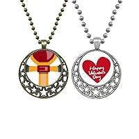 Egypt Red Yellow Blue Scepter Pendant Necklace Mens Womens Valentine Chain