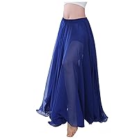 Women Full/Ankle Length Elastic Pleated Retro Maxi Chiffon Long Skirt