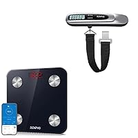 RENPHO Scale for Body Weight & RENPHO 110lb/50kg Suitcase Scale for Travel