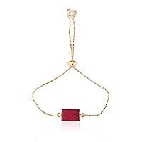 Guntaas Gems Faceted Slider Lock Adjustable Pink Jade Cut Stone Minimalist Pear Shape Brass Gold Plated Bangle Bracelet Jewelry Gift For Her..
