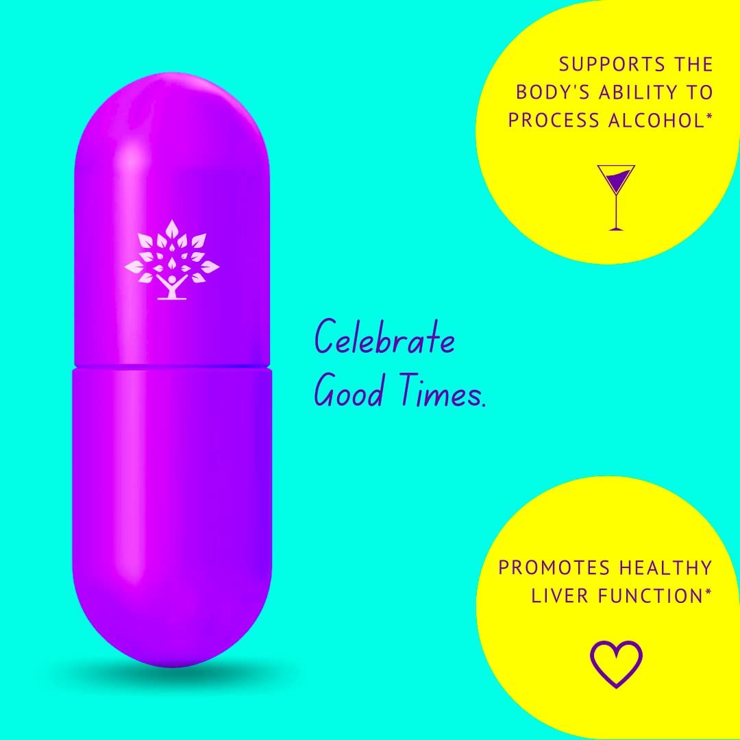 purple tree Celebration Vitamin Pills,Capsule | Rapid Hydration, Liver Detox, Better Mornings | Dihydromyricetin DHM, Milk Thistle, Electrolytes, Vitamin B, Willow Bark, Quercetin (30 Pills)